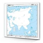 Small - 100 asia physical outline map for school
