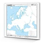 Small - 100 europe physical outline map for school