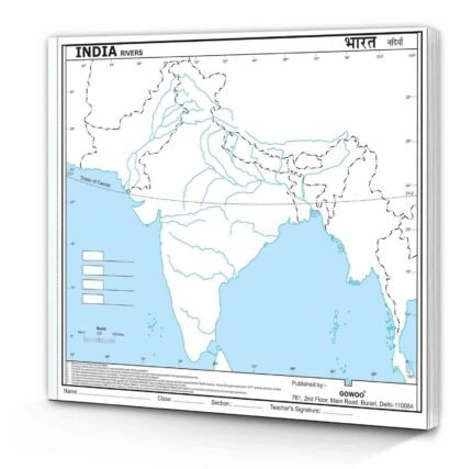 Small - 100 india river outline map for school