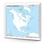 Small - 100 north america physical outline map for school