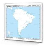 Small - 100 south america physical outline map for school